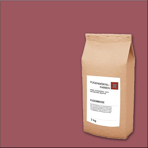 Fugenmörtel-Farben | 3kg | Einsetzbar für Fugen im Innen- und Außenbereich auf Wand- und Bodenflächen (Dunkelrot, 3kg)