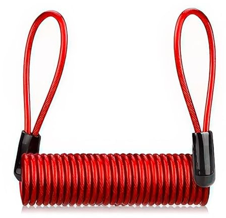 CABLEPELADO Erinnerungskabel für Scheibenschloss, 1,5 m, 4 mm, visuelle Diebstahlsicherung für Fahrrad, Motorrad und Roller, verhindert Vergessen, Rot