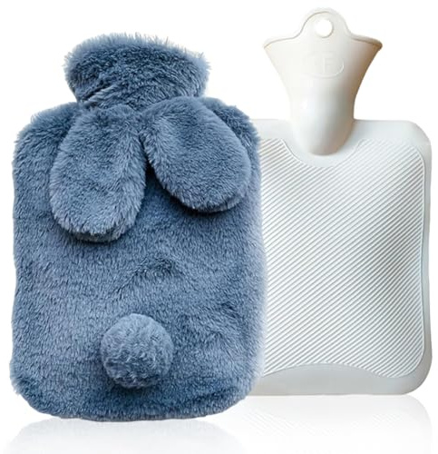 Rabbit Hot Water Bottle, 1L Hot Water Bag with Cover Cartoon Animal Hots Waters Bottles Leakproof Warm Waters Bag HotWater Bottle for Hots and Cold Compress