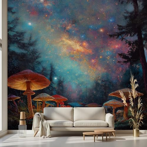 Kioldoq Sternenhimmel Baum Tapete 200x300, Milchstraße Galaxie Fototapete