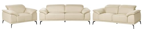 Beliani 6-Sitzer Sofa Set Kunstleder beige Sitzgruppe mit Metallbeinen Armlehnen verstellbare Kopfstützen modern Vejen