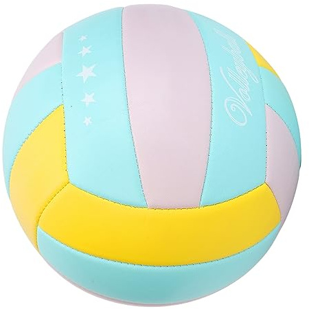 Hosioe Langlebiger, Kratzfester, Weicher Volleyball der Größe 5 für das Training Im Fitnessstudio Im Innen- und Außenbereich, Lila, Blau, Gelb
