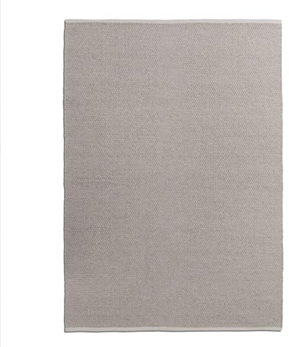 Steffensmeier Handweb Teppich Amsterdam | Wolle, Grau, handgewebt, Größe: 140x200 cm Wohnzimmer und Schlafzimmer