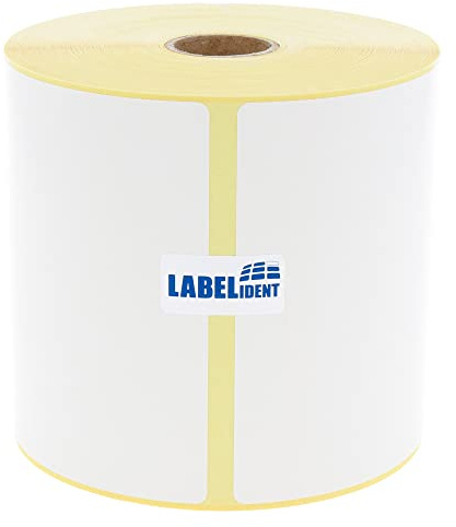 Labelident Papier Etiketten 102 x 76 mm - 930 Etiketten auf Rolle, Zebra formatgleich, stark selbstklebend für Thermotransferdrucker