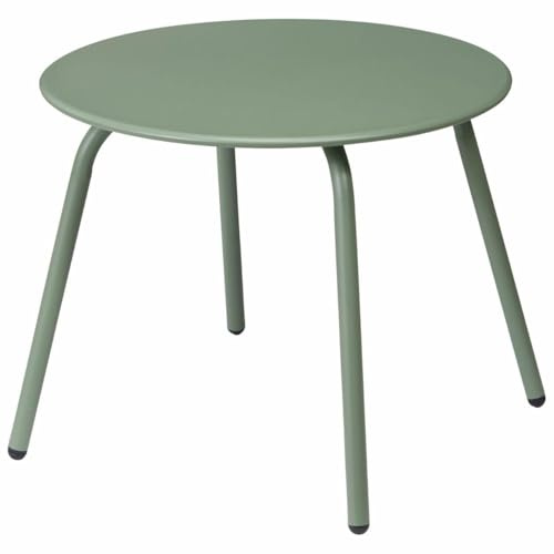 HowHomely Sofatisch Beistelltisch Couchtisch aus Metall 50 x 50 x 40 cm grün rund Kleiner Tisch Wohnzimmertisch modern Loft Design Stahlgestell kompakt