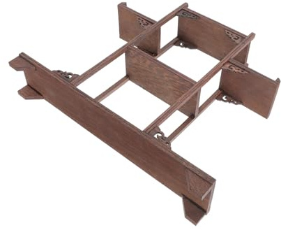 Wooden Antique Display Stand, Vintage Desktop Ornament Rack for Home Decor | Brown Wood Construction, Elegant Artistic Styling, Wearable Finish for Long-Term Use, Suitable on Desks and Shelves