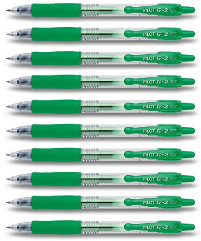 PILOT G2 Gelschreiber, einziehbar, Grün, 10 Stifte