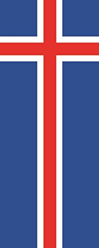 U24 Fahne Flagge Island im Hochformat Premiumqualität 150 x 400 cm