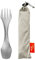 TiTo Titanium Fourchette et Cuillère en Titane 3 en 1 Ultraléger Portables Camping Multifonction Spork Cuillère Outdoor Camping Ustensiles Randonnée Pique-Nique(3 en 1)