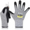 DEX FIT Gants de protection anti coupures Cru553 Niveau 5; confort 3D, prise ferme, mince et léger, compatible écrans tactiles, durable, respirant, lavable; Gris 9 (L) 1 Paire