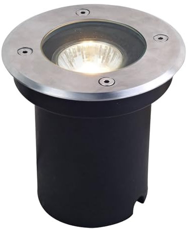 Lucande Bodeneinbaustrahler Ava (wasserdicht (Modern) in Alu aus Edelstahl (1 flammig, GU10) - Bodeneinbauleuchte außen