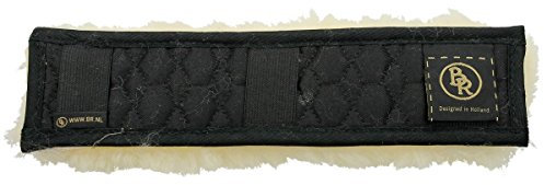 BR Nasenriemenschoner Lammfelle - Pferd - Noseband Protector - Zubehör - Lammfell - Schwarz/Natur - Einheitsgröße