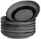 LEONARDO HOME 018562 MATERA Lot de 6 assiettes en céramique Anthracite