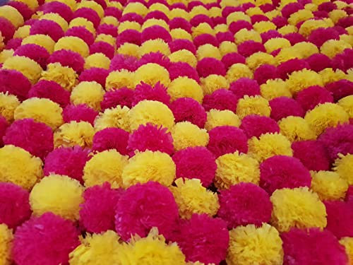 DECORATION CRAFT Künstliche Ringelblumen-Girlande für Partys, Hochzeit, Diwali, Mehndi Pooja, Festival & traditionelle indische Themen-Dekoration, Heimdekoration, Foto-Requisite, Kulissen, DIY