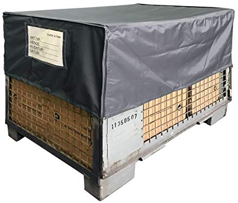 2 Stück Gitterbox Abdeckung 125x85x50cm Grau Schutzhaube Abdeckplane Staubschutz