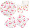 Karneval-Klamotten Flamingo Party Set Sommer Tisch-Dekoartion Geschirr 40 Teile : Teller, Becher, Servietten