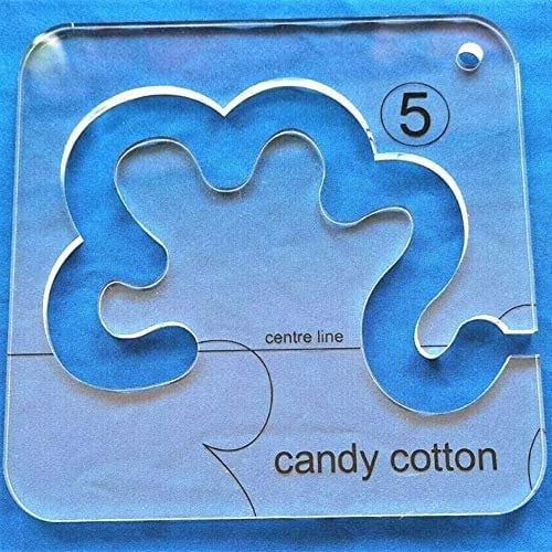 YEQIN Free Motion Quilting Template Rulers Series 5 with Quilting Frame for Domestic Sewing Machine Ruler (Candy Cotton Template)