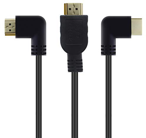 LOKEKE 90 Degree Left/Right Angle 8K 2.1 HDMI Cable Cord, 8K Ultra High Spead 48Gpbs HDMI Cable, 8K@60Hz 4k@120Hz, eARC HDR10 Compatible with Dolby Version PS4 PS5 TV Switch Roku Sony LG(0.6M/1.96FT)