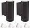 SSC-LUXon ESMA Aussenlampe Haus Wandleuchte 2er Set inkl. LED GU10 Lampen fourSTEP 5W neutralweiß - Wandlampe schwarz Up Down