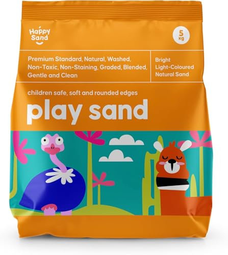 Children’s Play Sand, Premium Quality, 5KG Light Colour Sand, Non Toxic, Natural Washed Play Pit, Safe for Kids, Pets and Aquarium, packaging may vary