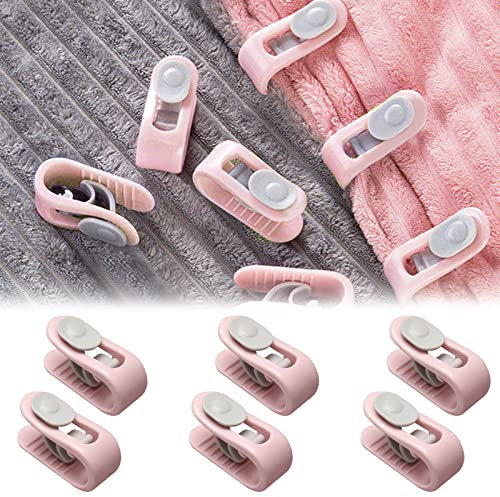 Pince Couette,Porte Draps,Clip de Feuille,6 PCS Clips de Housse de Couette,Porte-Couette,Attaches de Couette,Couette Clips de Couette,Clip de Feuille de Plastique,Clip Drap de Lit,Pince Sans Aiguille