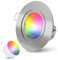 linovum Einbaustrahler flach mit wechselbarem RGB Smart LED Modul - kompatibel mit Alexa & Google Home - WLAN Einbauspot rund gebürstet