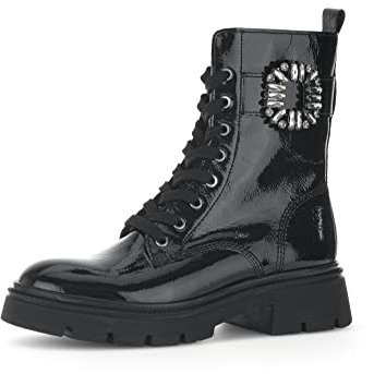 Gabor Damen Combat Boots, Frauen Stiefeletten,Wechselfußbett,Best Fitting,schnürstiefel,Winterstiefel,Winterschuhe,warm,schwarz,38 EU / 5 UK