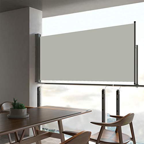 Festnight Tenda Laterale Retrattile per Patio, Paravento da Esterno, Tenda da Sole per Esterno, Tenda Balcone, Paravento Balcone, 60x300 cm Crema