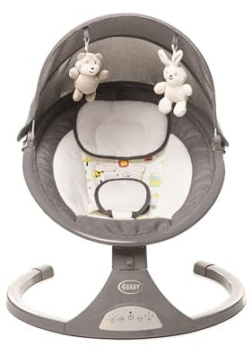 4BABY Rock’n Relax – Elektrische Babyschaukel, 5 Geschwindigkeiten, Musik, Timer