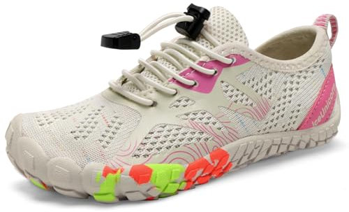 IceUnicorn Chaussure Aquatique Enfant Chaussures Pieds Nus Enfant Garçons Fille Minimalistes Respirantes de Trail Barefoot Shoes(Beige,30EU)