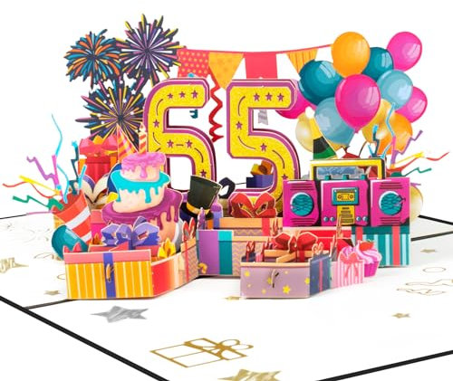 GREETING ART 65 Geburtstag Geschenk,Geburtstagskarte zum 65. Pop Up Grußkarten,Geburtstagskarte zum 65. Geburtstag,Geburtstagskarten für Frauen Männer Oma und Opa