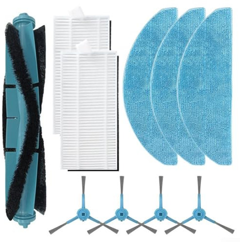 Kit de piezas de repuesto para Cecotec para Conga 7490,8290 Immortal Home para X-Treme Ultra Power Robot Aspirador, 1 cepillo principal, 2 filtros, 4 cepillos laterales, 3 paños de fregona