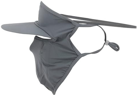 A ABSOPRO Máscara Facial Completa Diseño De Visera Ajustable 16.3Cm Protección Solar UV Gris