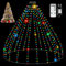 Lichterkette Weihnachtsbaum mit Ring, 2.5M 16 Stränge 400 LED IP65 Wasserdicht Lichterkette außen mit 5 m Zuleitung weihnachtsbeuleuchtung innen 8 Modi Timer für 150, 180, 240cm Tannenbaum - RGB