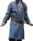 Leonardo Carbone® Wikinger Tunika Freki - Mittelalter Kleidung Herren, Mittelalter Hemd, Freizeithemden Langarm, Karneval Kostüm Herren, Wikinger Tunika, LARP-Kleidung - 100% Baumwolle Blaugrau S