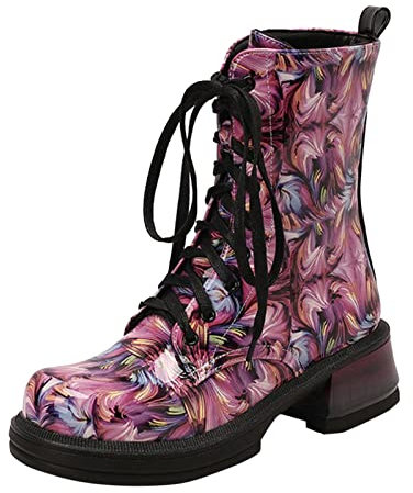 WKAYsIV Stivaletti-Scamosciata-Caviglia-Lunghezze-Traforata Stivali da Donna con Tacco 7 cm Stivali Donna con Tacco 41 52.99