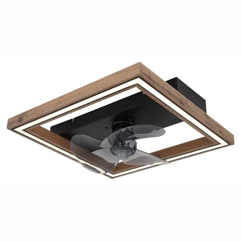 Deckenventilator Deckenlampe Lüfter LED dimmbar mit Fernbedienung, 6 Geschwindigkeitsstufen, Sommer-/Wintermodus, 24W 1000lm warmweiß-kaltweiß, LxH 44 x 13,5 cm
