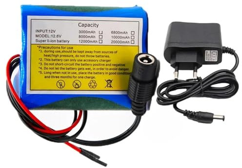 Rechargeable Battery, Portable DC 12V Lithium Battery 12V 6800mAh Rechargeable Battery Pack for Camera Radio Solar and More with 12.6V Charger