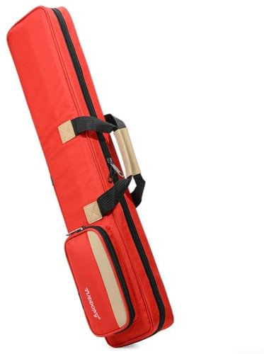 Flöten-Tasche Rucksack, weiche Tasche für Holzblasinstrumente, tragbare Aufbewahrung (rot)