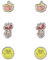 The Grinch Ohrstecker-Set für Damen und Mädchen, klassisches Cartoon-Design, 3-teilig, Einheitsgröße, Metall, Kein Edelstein
