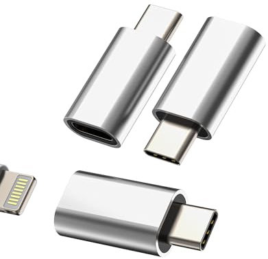 Adaptateur Lightning Femelle vers USB C Mâle pour IPhone 16 15 (Lot de 3) Connecteur Chargeur Rapide Prise pour Apple pour IPad Pro Compatible avec Samsung S24 S23 Câble Type C Accessoire Voiture