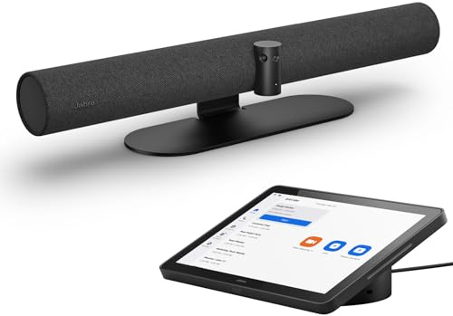 Jabra PanaCast 50 Video Bar System - All-in-One Meeting Room Solution, Audio Bar, 180° Full-Room Webcam, Intelligent AI-Enabled Functions and PanaCast Control Touchscreen - Zoom Certified
