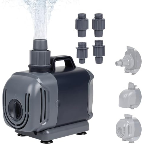 DBREAKS Bomba sumergible para acuarios, bomba de agua sumergible de 55 W, bomba de alimentación de 3500 L/H para acuarios, bomba de acuario con 3 boquillas, bomba de filtro para estanques, bomba de