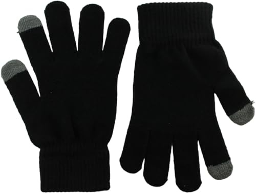 Tom Franks Touchscreen Gloves in Black, size: One Size