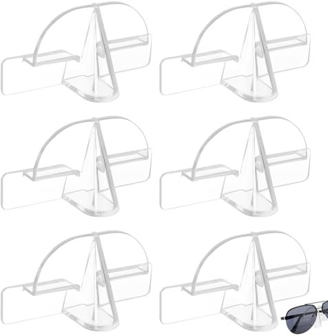 Linkidea Sonnenbrillen-Organizer, Aufbewahrung, 6 Stück, Wandhalterung, transparenter Brillenhalter, Acryl, Sonnenbrillen-Aufbewahrung, Organizer, kompatibel mit GUCC1 GG0422S Ray Ban RB3025 RB3026
