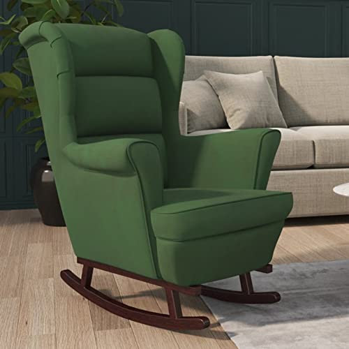 IKAYAA Schaukelstuhl Wohnzimmer Schaukelsessel Ohrensessel Sessel Schlafzimmer Relaxsessel Schaukelstühle mit Armlehnen Lesesessel Lesestuhl XXL Polstersessel Lounge Chair