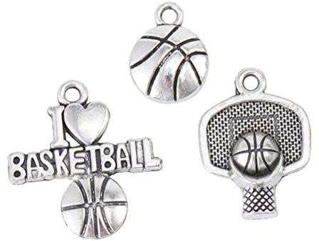 SEWOART 6 Stück Sport Charms Armband Für Paare Sport Basketball Charms Basketball Charm Schlüsselanhänger Paar Halskette Armband Für Charms Armbänder Für Paare Schmuckherstellung