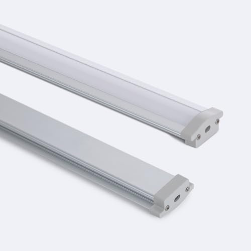 LEDKIA LIGHTING Aluminiumprofil Wasserdicht IP65 Einbau 2m für LED Streifen bis 8 mm Aluminium 2 m Weiß transluzent