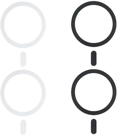 Vroxdrez 4 Stück Universal Magnet Ring Aufkleber, leistungsstarke magnetische Aufladung & Halterung, schnelle Installation, für Smartphone-Zubehör, Schwarz & Weiß
