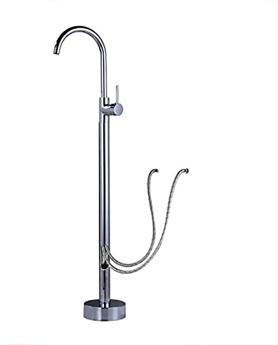 UQACHG Robinet De Baignoire sur Pied, Mitigeur d'eau Chaude Et Froide Rétro Tout en Cuivre, Robinet De Douche Vertical Côté Baignoire, Bec Rotatif À 360°, B, Perfor,C-Perforated